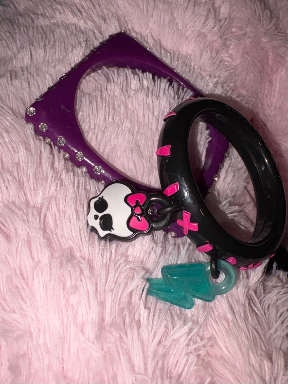 Rare monster high & random matching purple chunky bracelet bundle